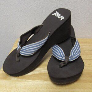 Reef Wedge Flip Flop Sandals Shoes Size 5